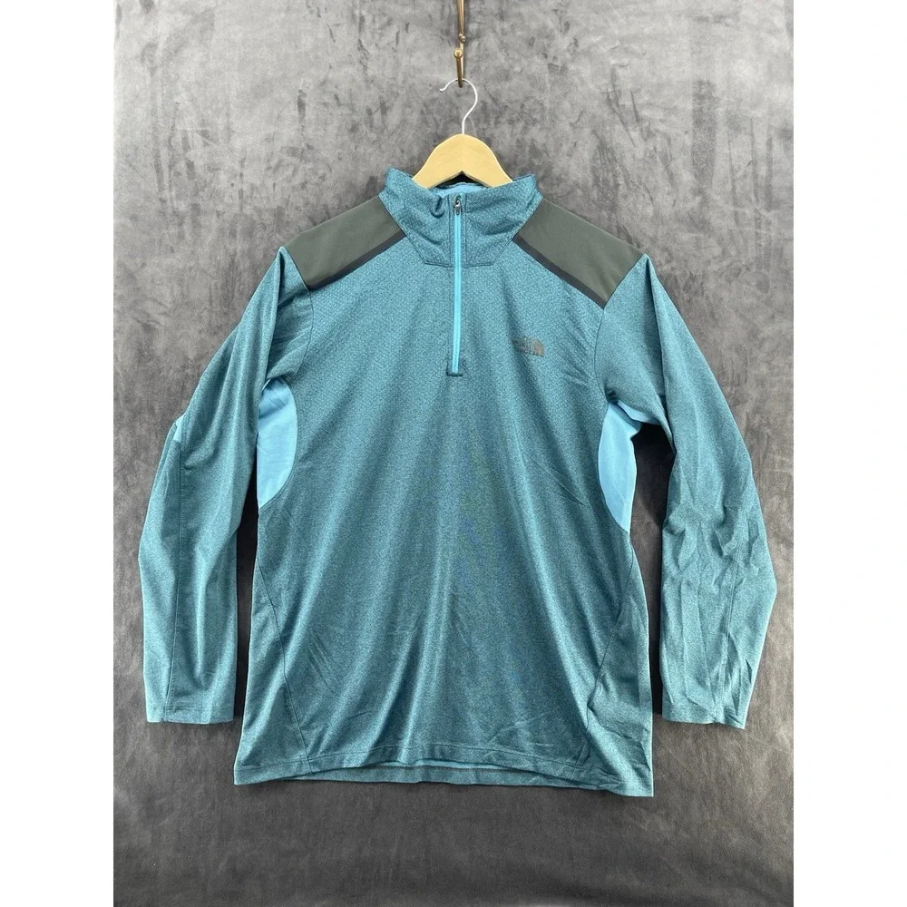 The North Face Men's L FlashDry XD 1/4 Zip Pullover Blue Outdoor Shirt